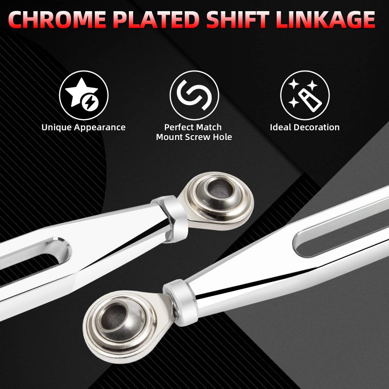 Amazicha Chrome Shift Linkage Compatible for Harley Softail Road King Electra Glide Street Glide Touring 1980-2024 - Image 2